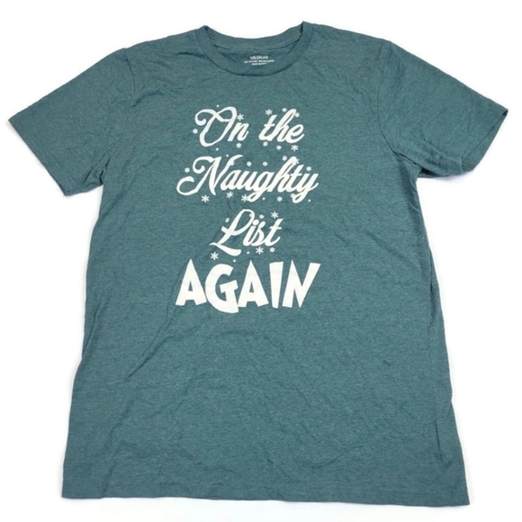 Women's graphic t-shirt medium "on the naughty list again" - Picture 1 of 2